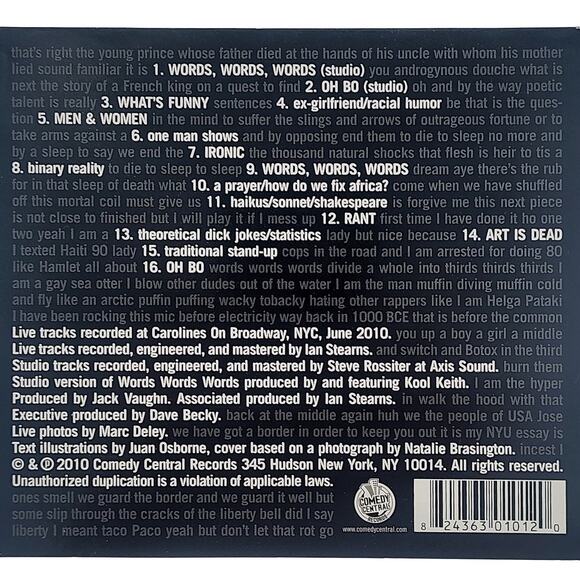 Bo Burnham Words Words Words DVD Live Tracks 2010 - Picture 2 of 5